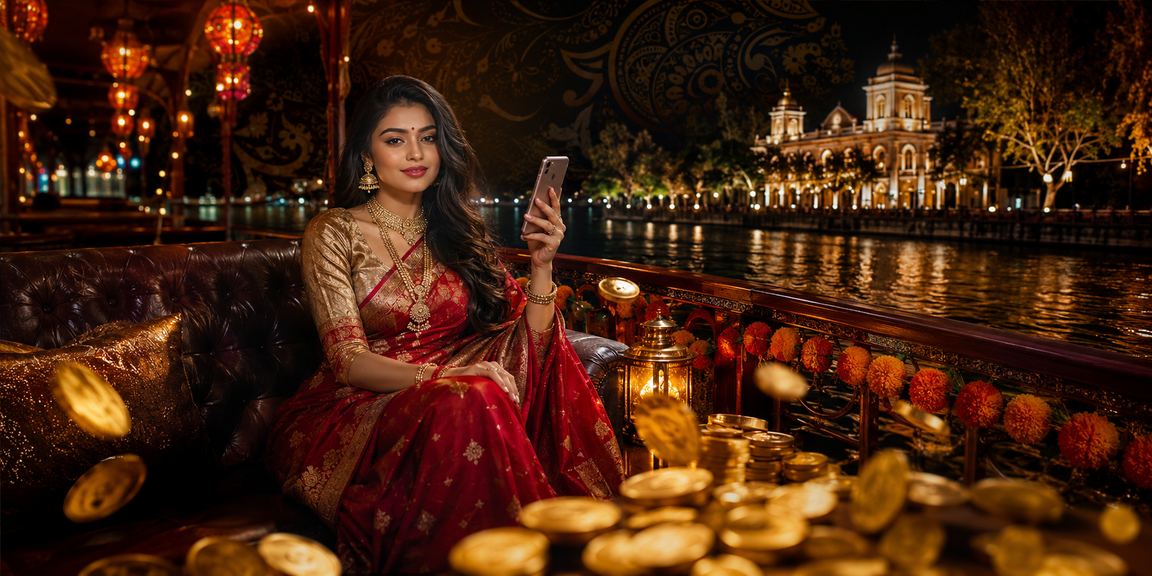 রাজশাহীর একজন বাংলাদেশি নারী মোবাইলে লটারি উপভোগ করছেন